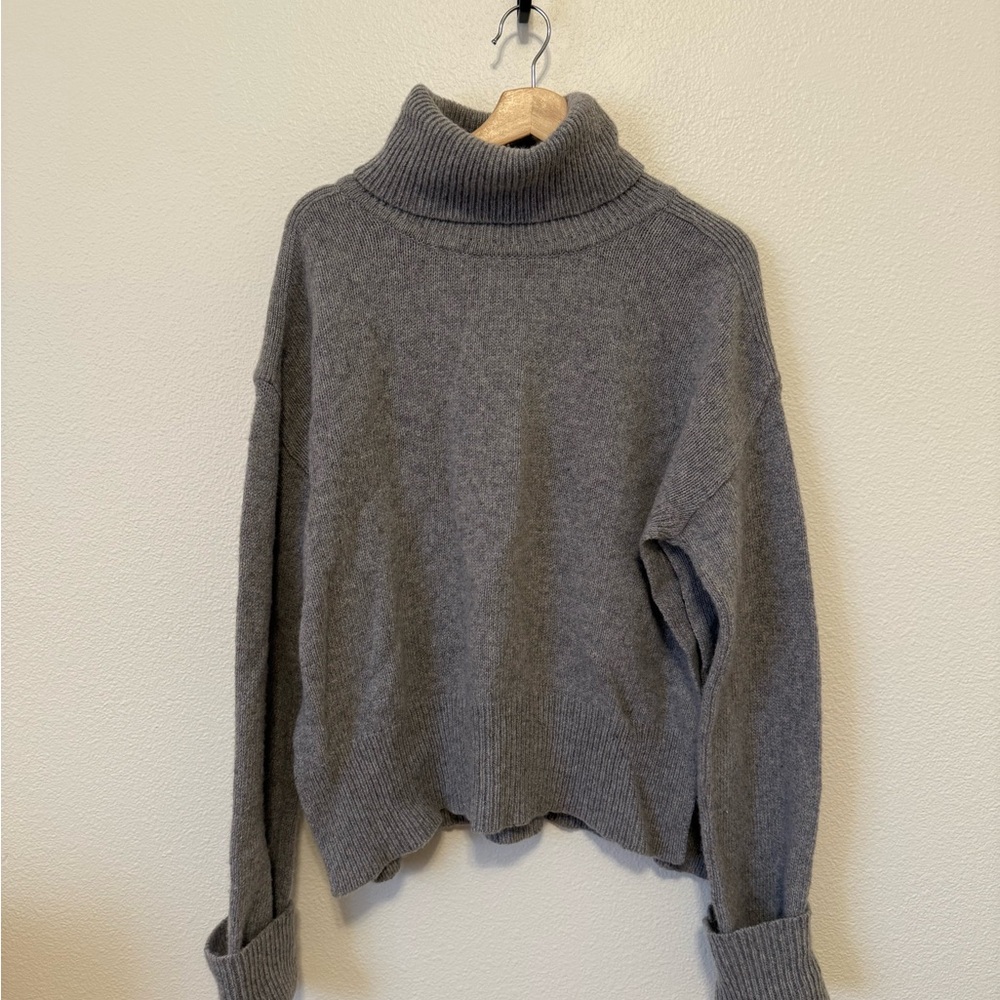Boob Design Gray Turtleneck Wool Sweater Nursing Friendly / Maternity